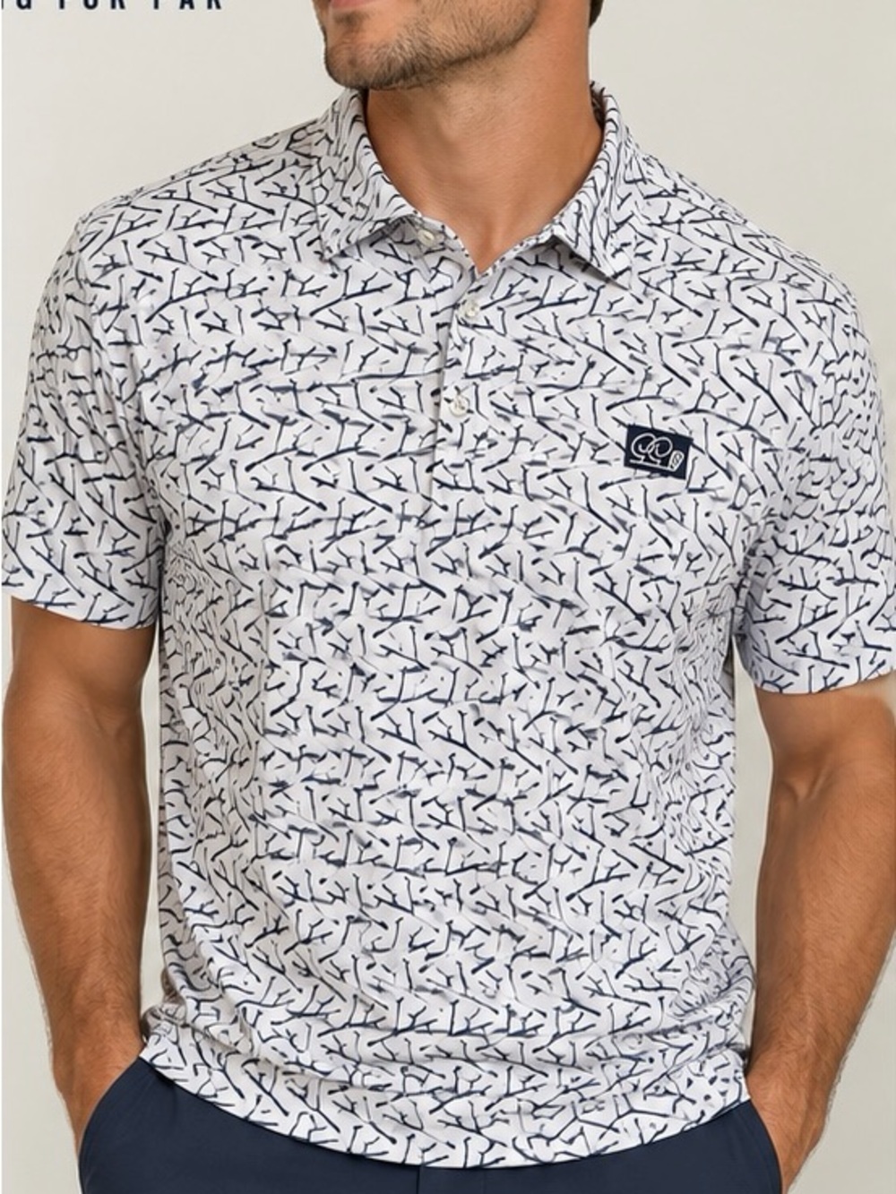 Good Good Golf Fighting for Par Polo XL Golf Performance Geometric